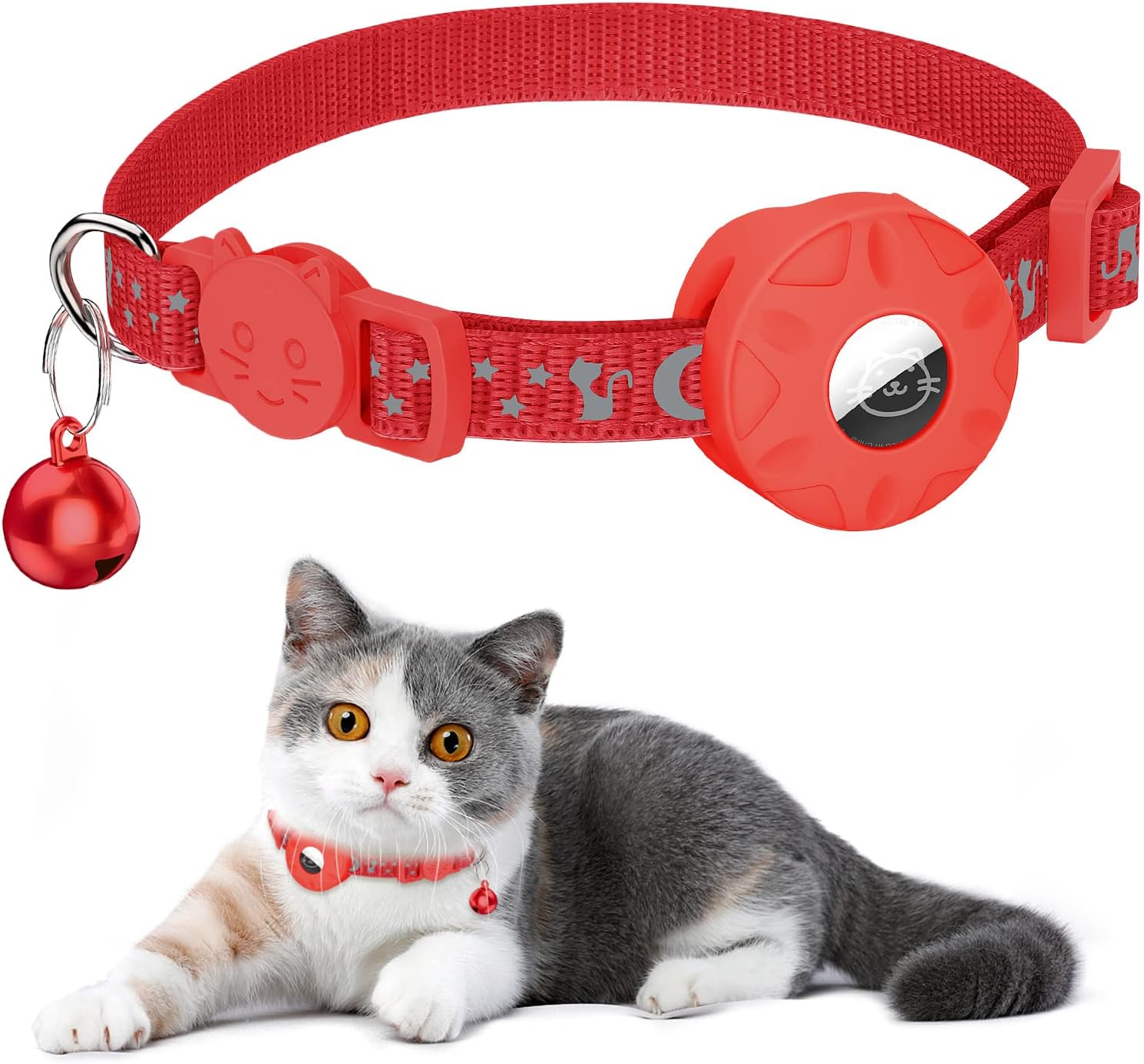 Simket Airtag Cat Collar, Refective Collar for | ObaPet