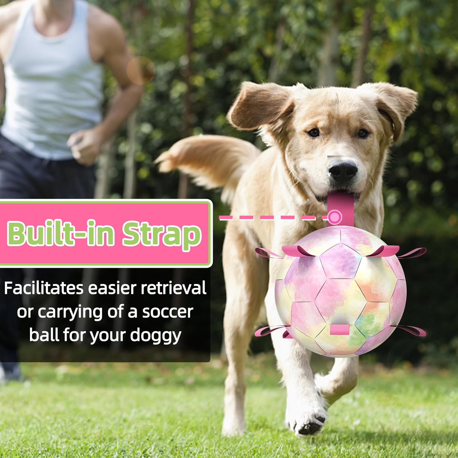 HETOO Interactive Dog Football Toys with Grab Tabs, Durable Dog Water Balls for Small Medium Breed, Indoor & Outdoor