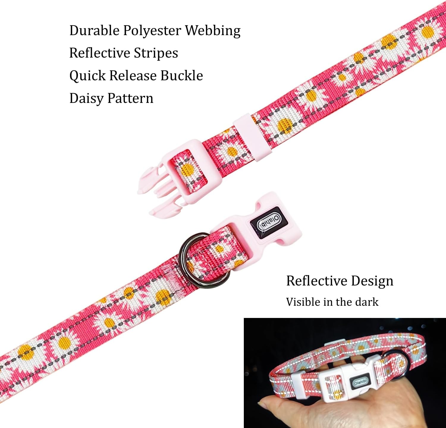 Olahibi Daisy Pattern Dog Collar and Leash | ObaPet