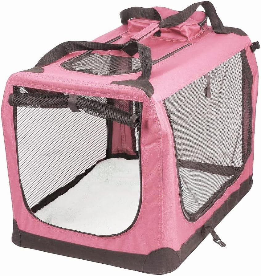 Petbarn Portable Soft Fabric Pet Carrier Folding Dog Cat Puppy Travel Transport Bag (Medium, Grey)