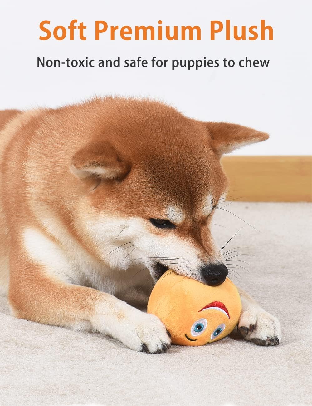 TONGKTAI Dog Toys, Soft Stuffed Plush Balls Pet Chew Squeake Toy, Interactive Fetch Play for Small Medium Pets (8 pack)