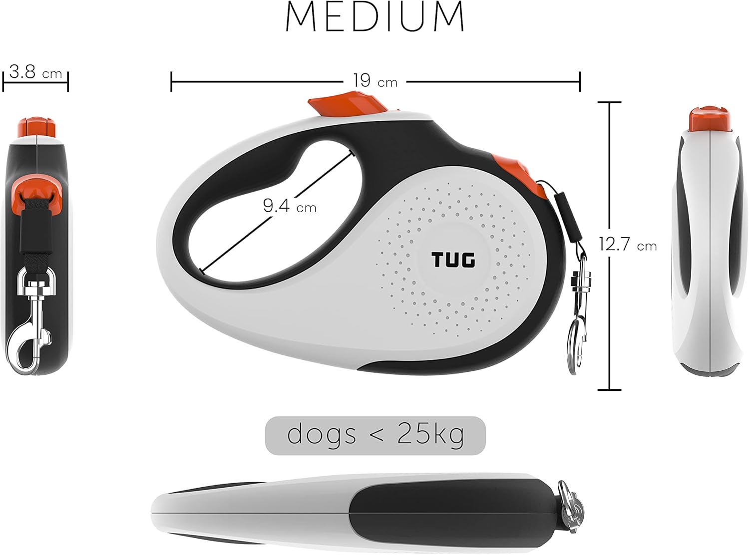 TUG 360° Tangle-Free Retractable Dog Lead for Up | ObaPet