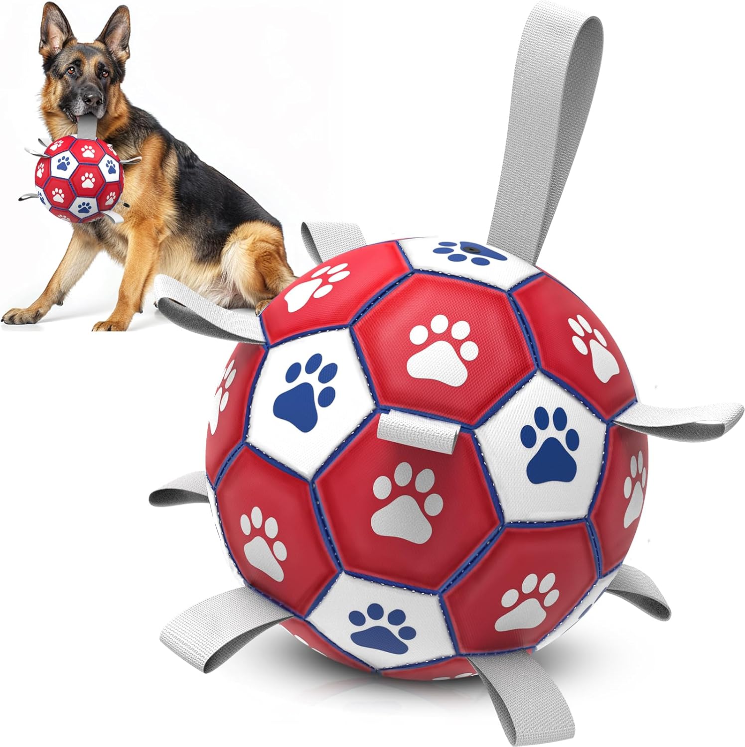 HETOO Interactive Dog Football Toys with Grab Tabs, Durable Dog Water Balls for Small Medium Breed, Indoor & Outdoor