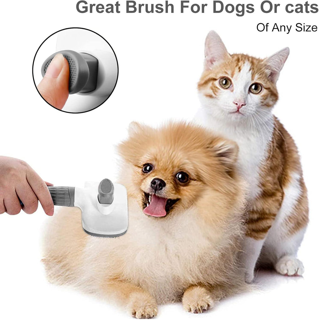 Dog Brush Cat Brush Grooming Comb,Self Cleaning | ObaPet