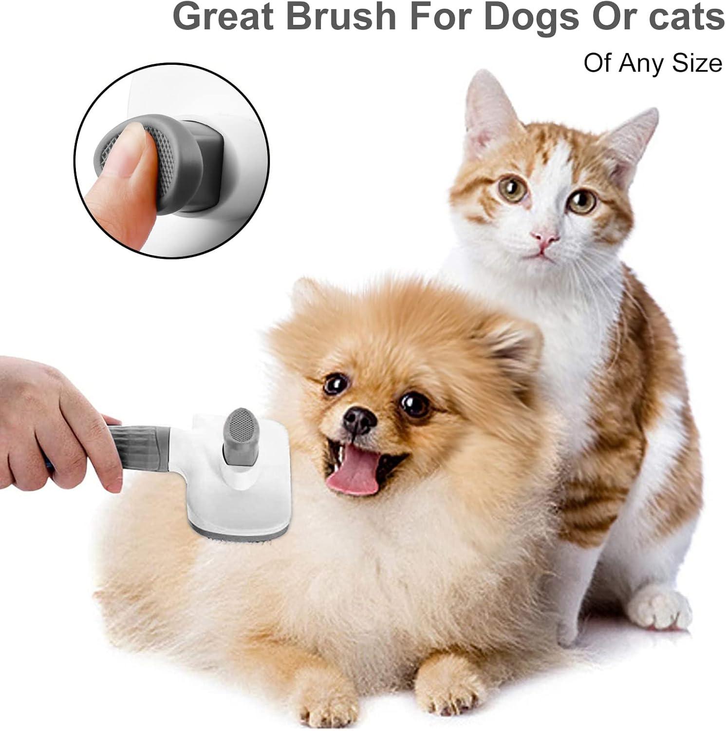 Dog Brush Cat Brush Grooming Comb,Self Cleaning | ObaPet