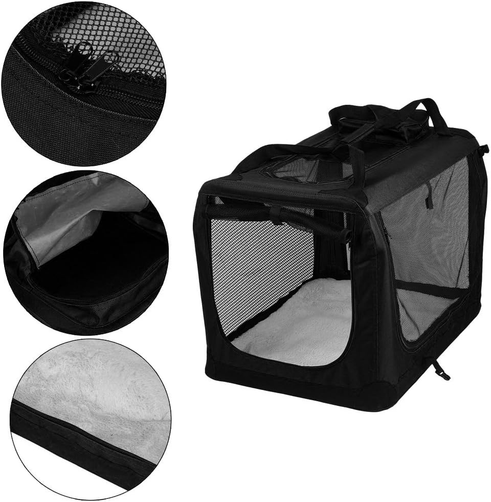 Petbarn Portable Soft Fabric Pet Carrier Folding Dog Cat Puppy Travel Transport Bag (Medium, Grey)