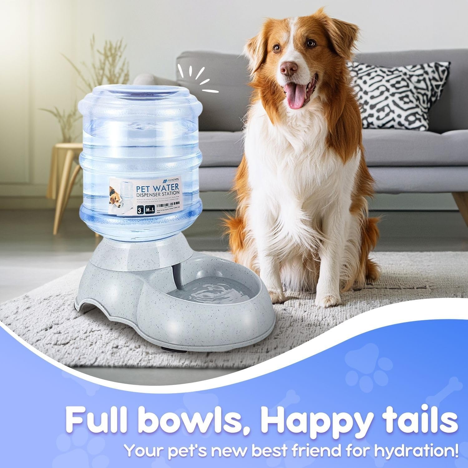 Flexzion Gravity Pet Water Dispenser Drinking | ObaPet
