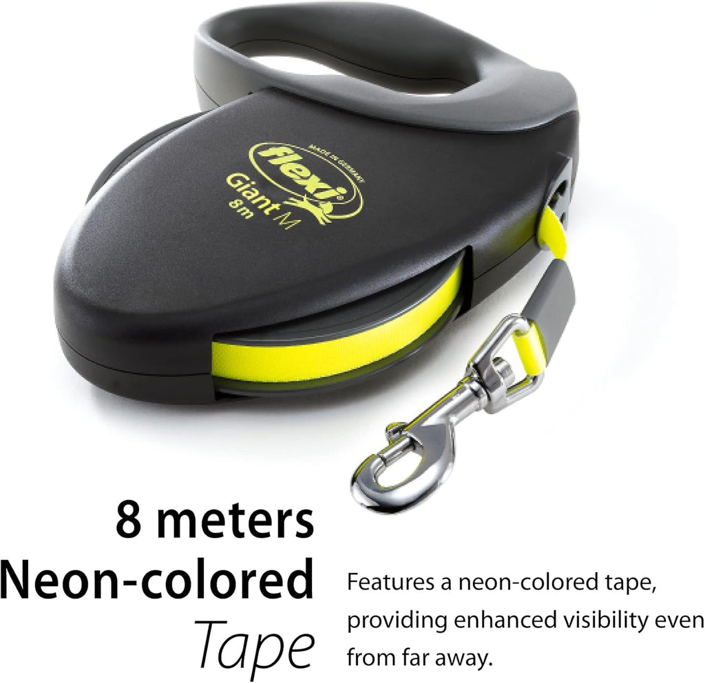 Flexi Giant Neon Tape Black Large 8m Retractable | ObaPet