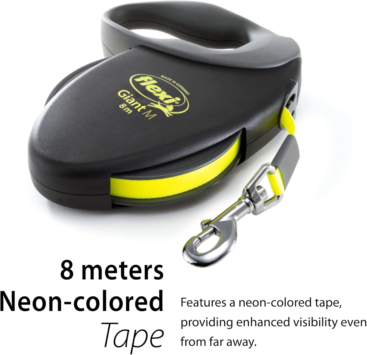 Flexi Giant Neon Tape Black Large 8m Retractable | ObaPet