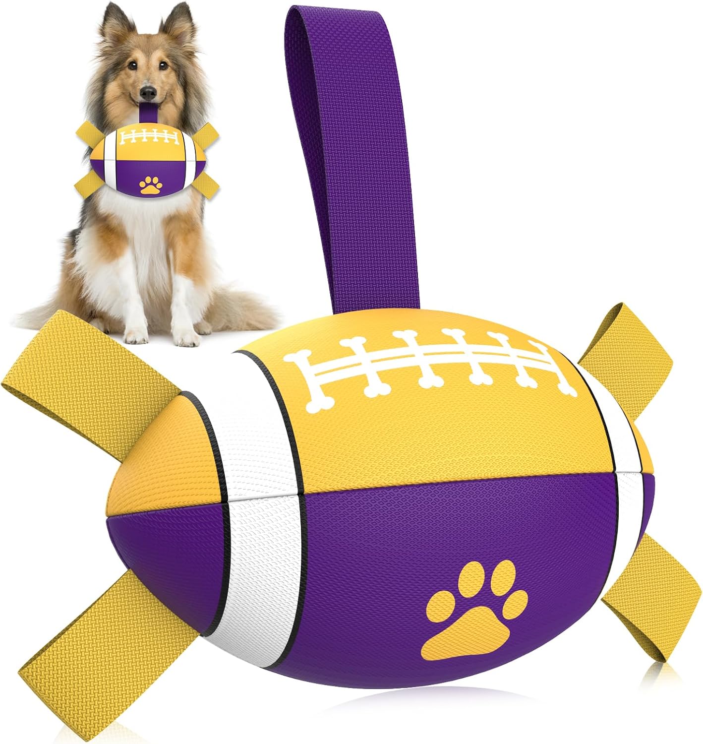 HETOO Interactive Dog Football Toys with Grab Tabs, Durable Dog Water Balls for Small Medium Breed, Indoor & Outdoor