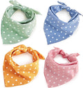 4Pcs Dog Bandana for Small Medium Large Dogs, Summer Dog Bandana Cat Dog Kerchief Dog Triangle Bibs Scarf Adjustable and Washable Dogs Decoration Accessories for Dog Cats Puppy