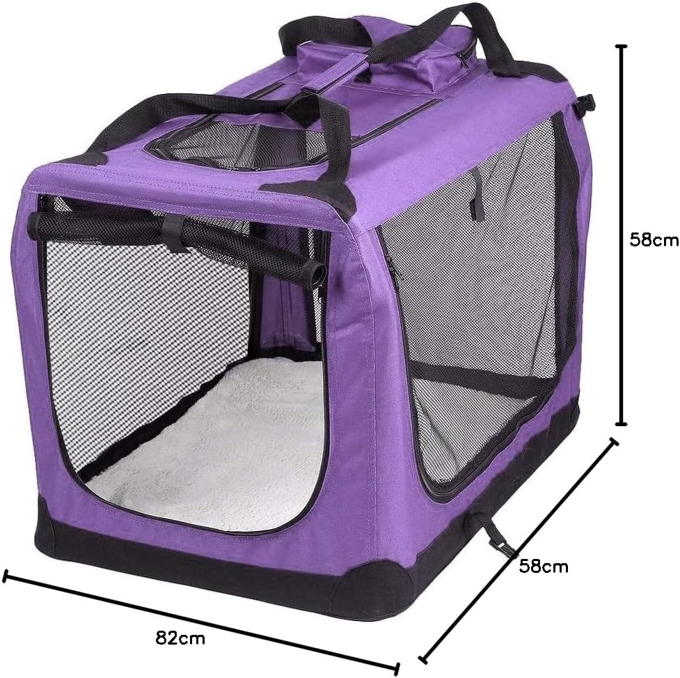 Petbarn Portable Soft Fabric Pet Carrier Folding Dog Cat Puppy Travel Transport Bag (Medium, Grey)