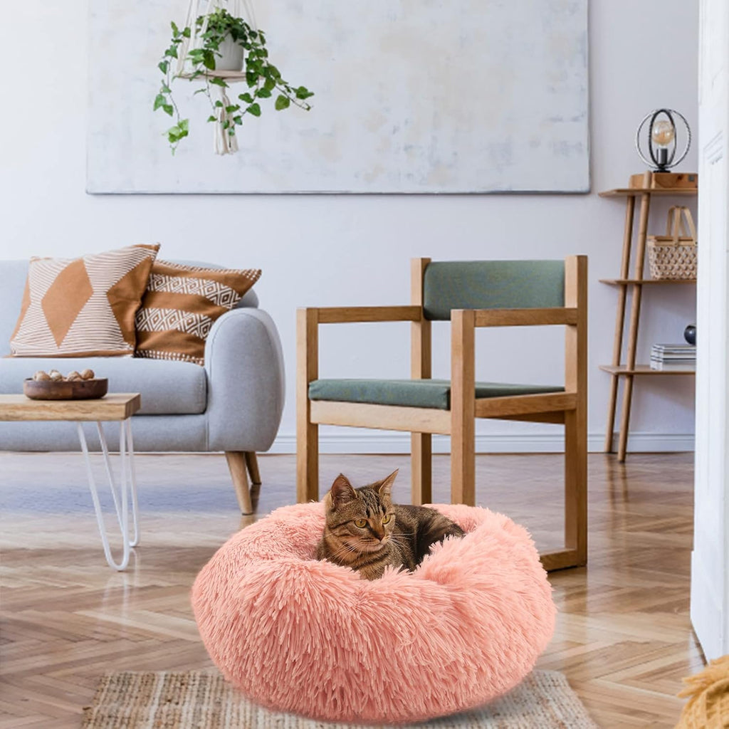 Enjamoy Plush Donut Dog Bed, Calming Round Dog | ObaPet