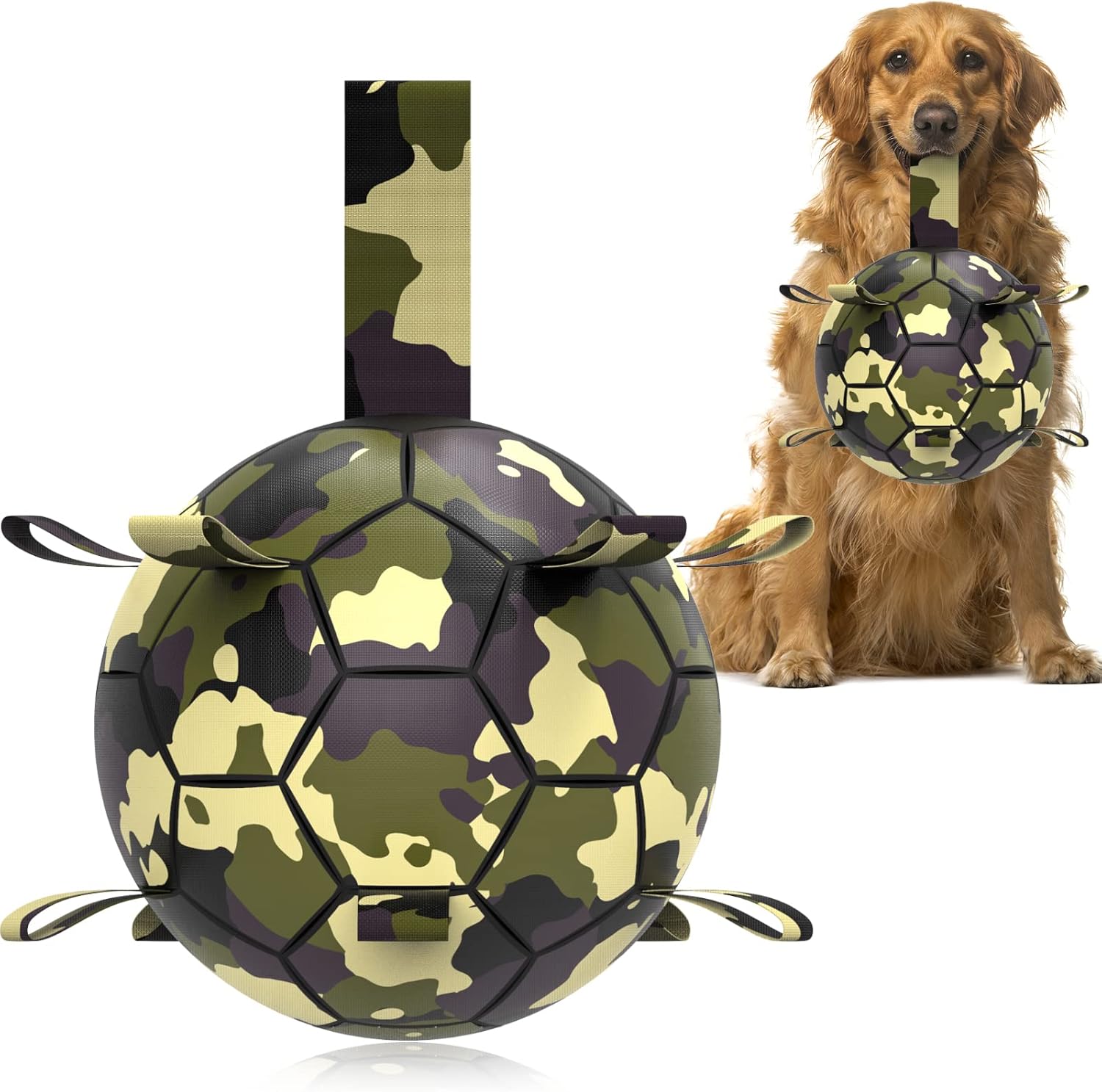 HETOO Interactive Dog Football Toys with Grab Tabs, Durable Dog Water Balls for Small Medium Breed, Indoor & Outdoor
