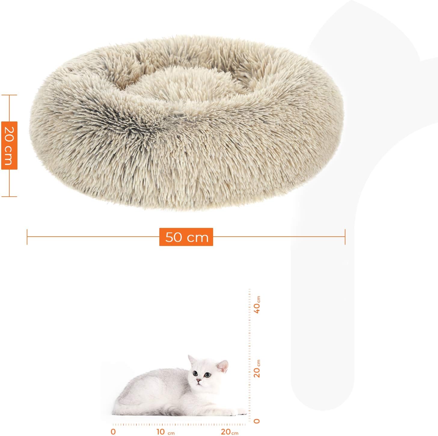 Feandrea Dog Bed, Donut Cat Bed, Fluffy Calming | ObaPet
