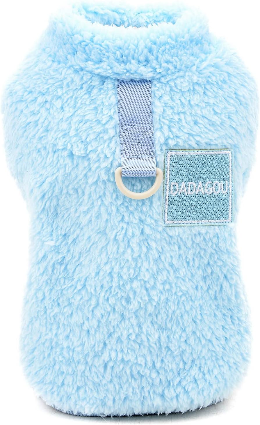 SMALLLEE_LUCKY_STORE Pet Sherpa Fleece Jumper Vest Sweaters Turtleneck Pullover with D-ring Soft Sweatshirt for Small Dogs Cat Puppy Boy Girl Yorkie Chihuahua Warm Fall Winter Clothes,Pink,S