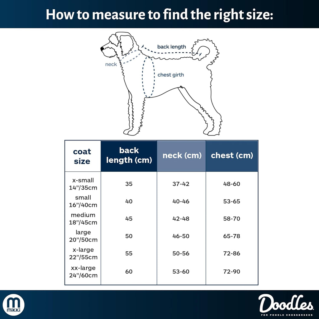 Mikki Doodles Dog Raincoat, Waterproof, Windproof, Silky Lining, Less Friction Means Less Knots & Tangles