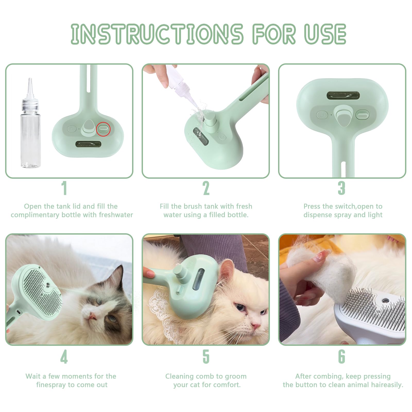 2 in 1 Pet Spray Hair Removal Comb | ObaPet