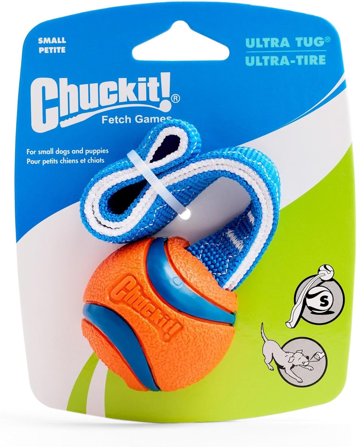 Chuckit! Ultra Tug Dog Toy With Rubber Ball Tug Of War Interactive Fetch Toy for Dogs, Medium