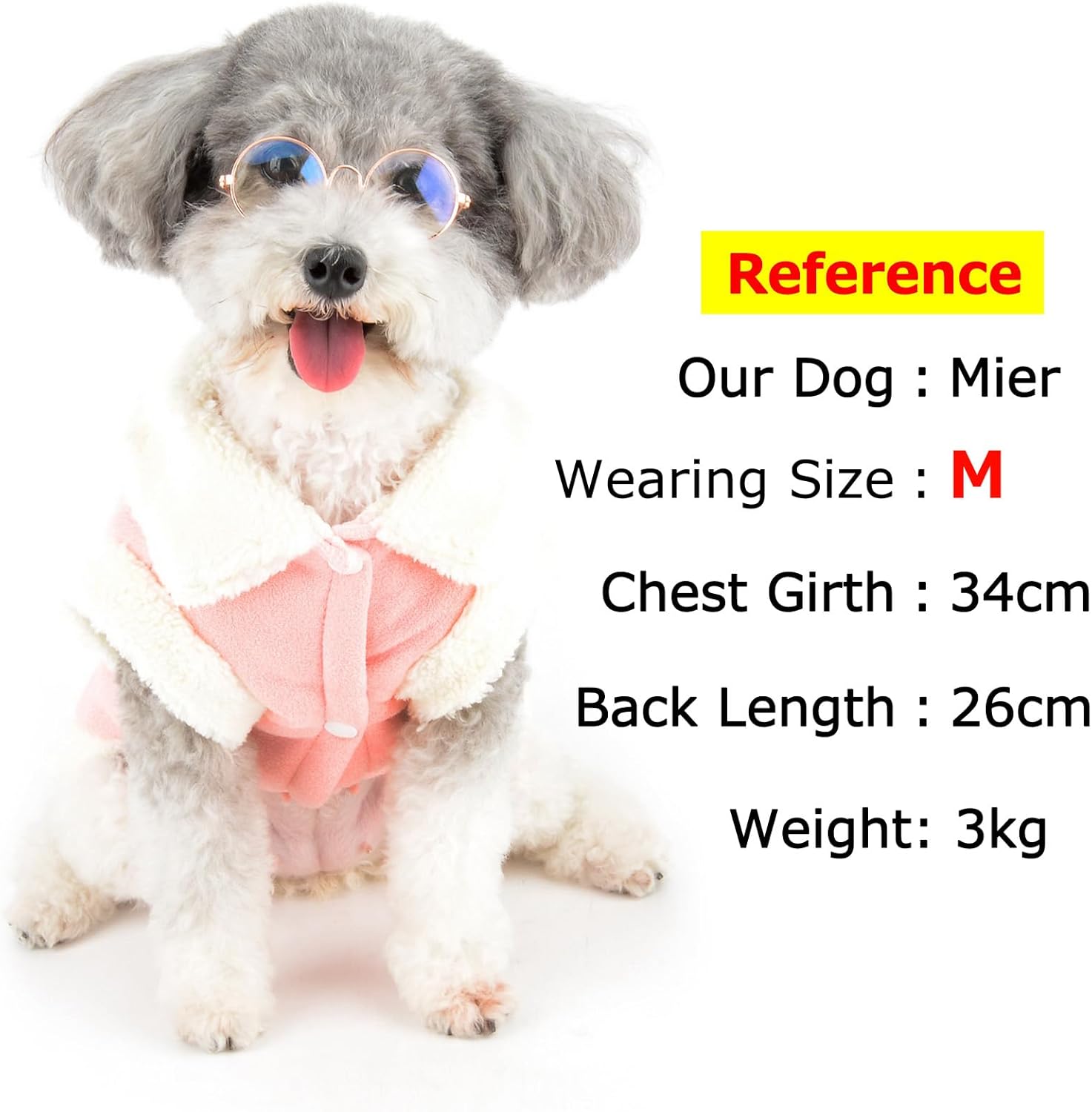 Zunea Dog Winter Coats for Small Dogs Cats Shearing Fleece Dog Jacket Coat with D-Ring Cute Puppy Clothes with Bow Soft Warm Fleece Vest Clothing Windproof Cold Weather Pet Chihuahua Apparel Khaki M