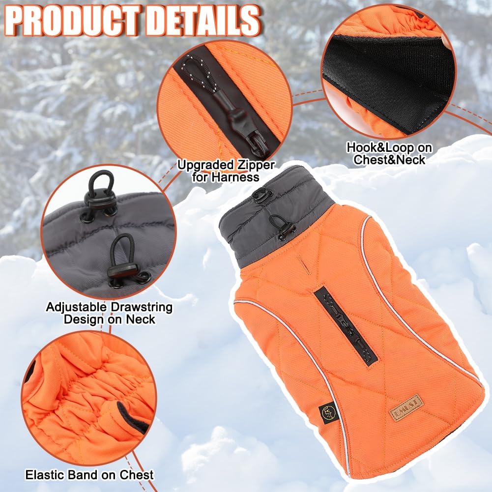 EMUST Winter Dog Coats, Fleece Dog Apparel for Cold Weather, British Style Windproof Warm Dog Jacket for Small Dog Coats for Winter, Dark Blue, XS