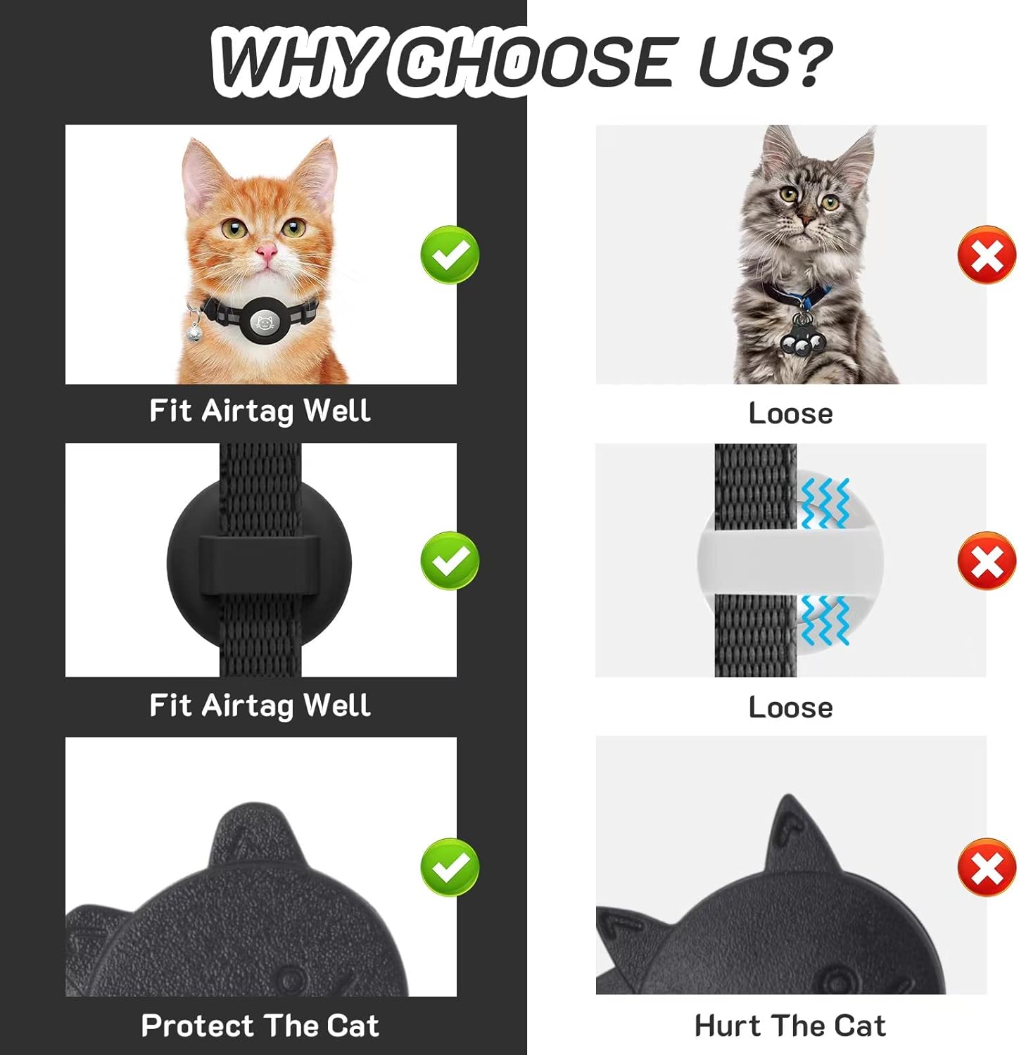 2 Pack Airtag Cat Collar Breakaway with | ObaPet