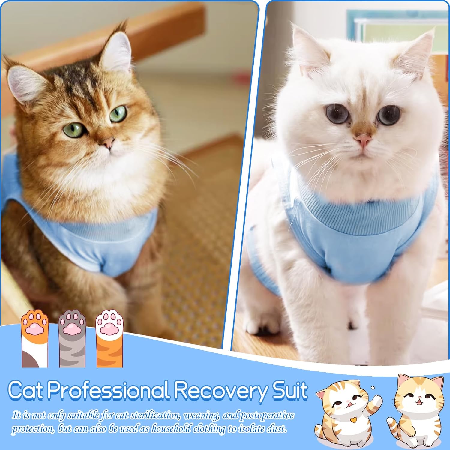 2PCS Cat Professional Recovery Suit, | ObaPet