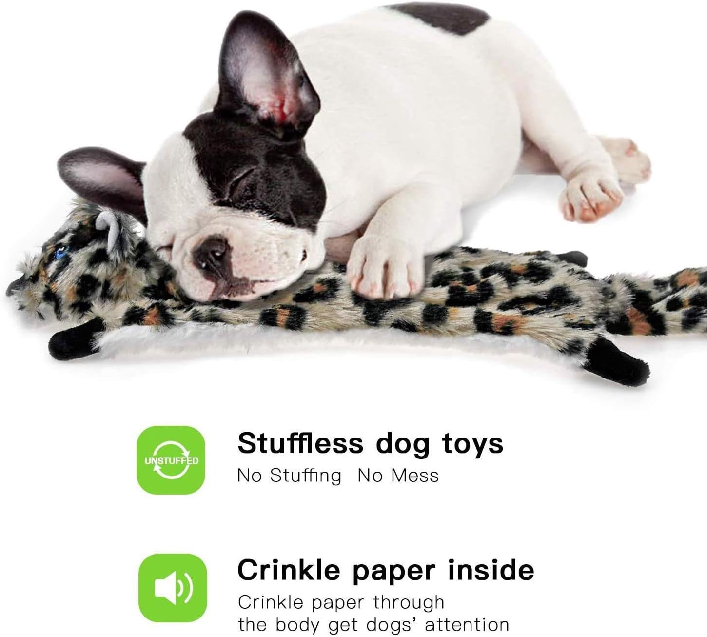Newthinking No Stuffing Dog Toys, 5 Pack Squeaky Dog Toys, Soft Plush Dog Toys for Small Medium Large Dogs
