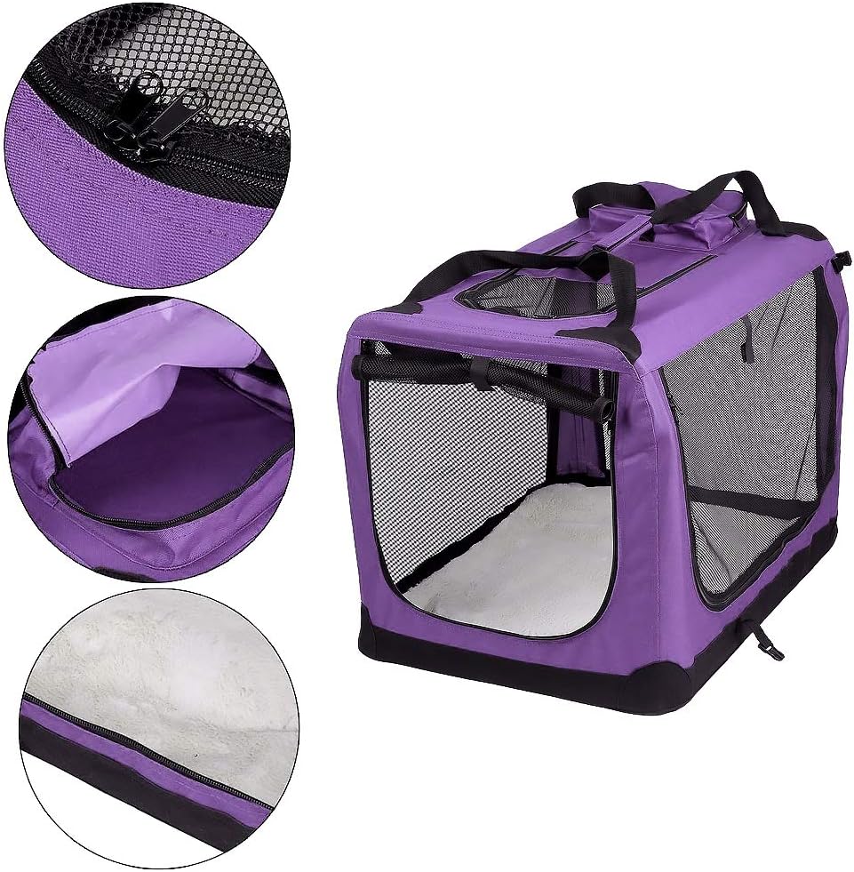 Petbarn Portable Soft Fabric Pet Carrier Folding Dog Cat Puppy Travel Transport Bag (Medium, Grey)