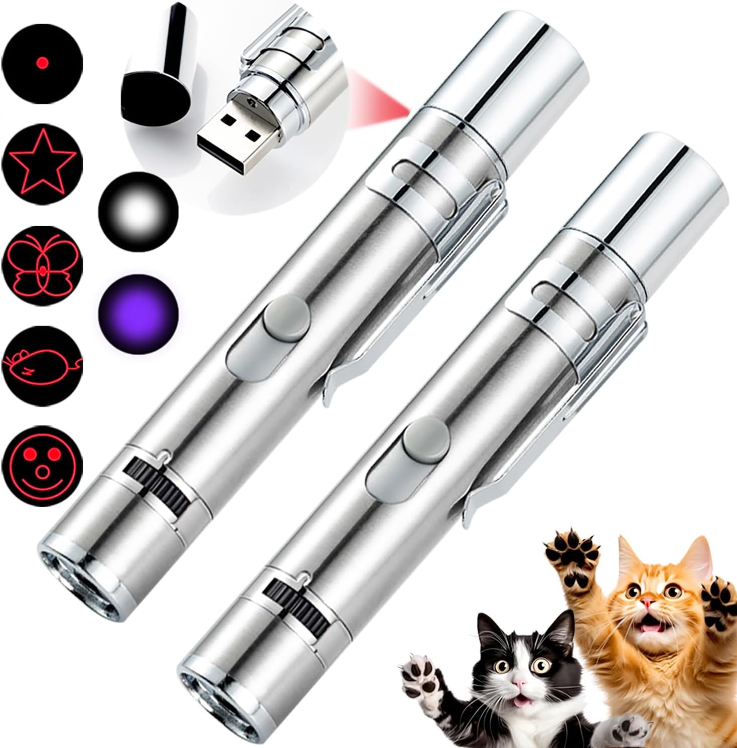 Cakkone Cat Toys, 7 in 1 Function Red Pointer | ObaPet