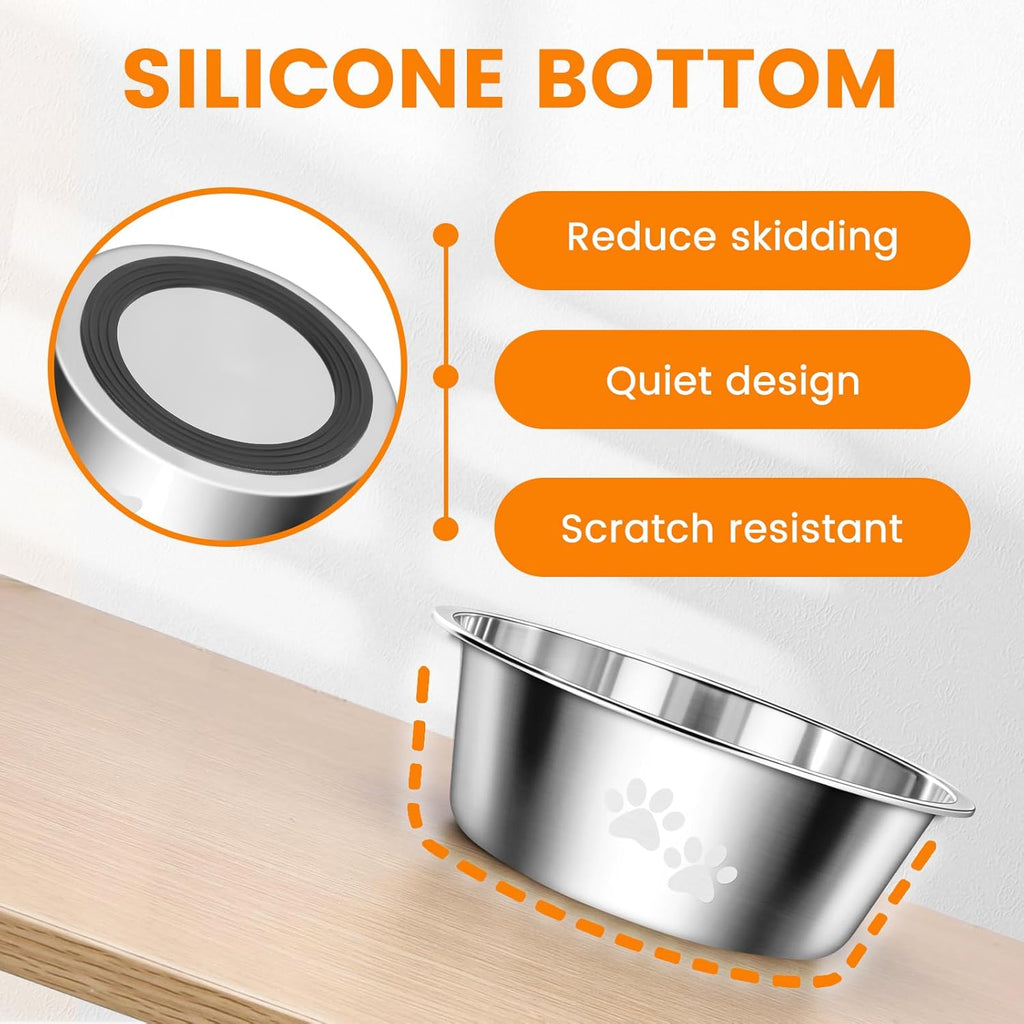 2 Pack Dog Bowls, Stainless Steel Dog Bowls with | ObaPet