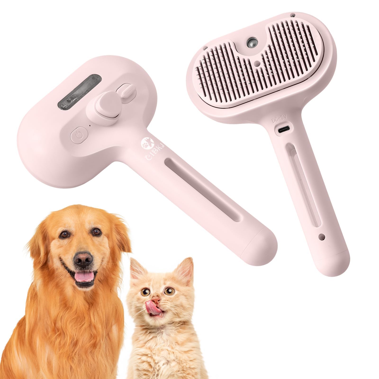 Pet Steam Brush for Dogs & Cats Hair Shedding | ObaPet