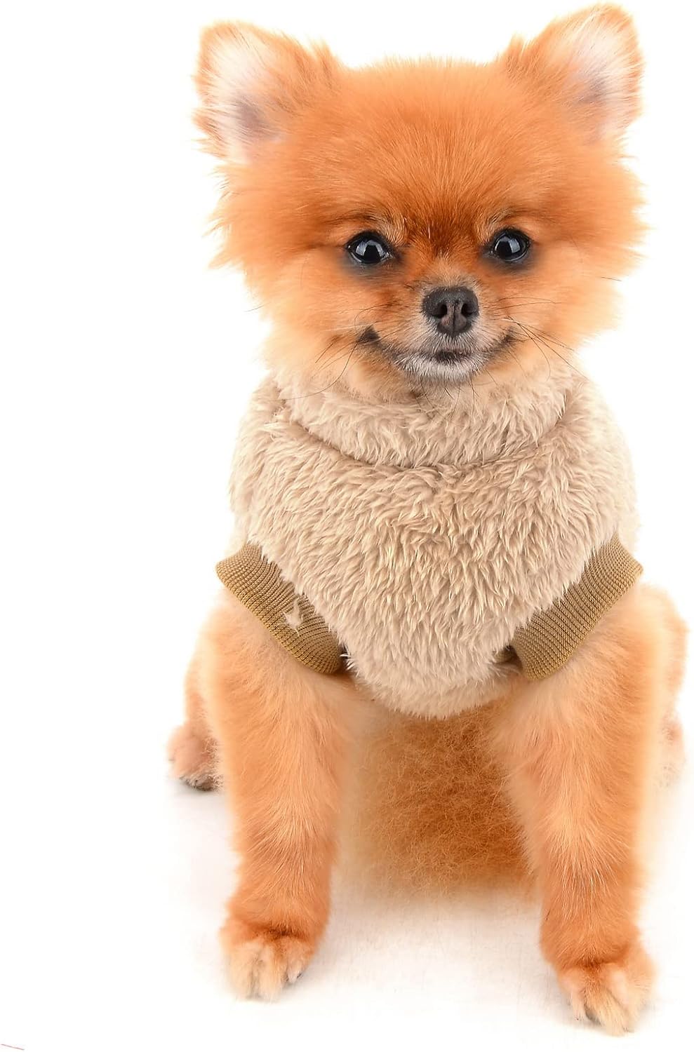 SMALLLEE_LUCKY_STORE Pet Sherpa Fleece Jumper Vest Sweaters Turtleneck Pullover with D-ring Soft Sweatshirt for Small Dogs Cat Puppy Boy Girl Yorkie Chihuahua Warm Fall Winter Clothes,Pink,S