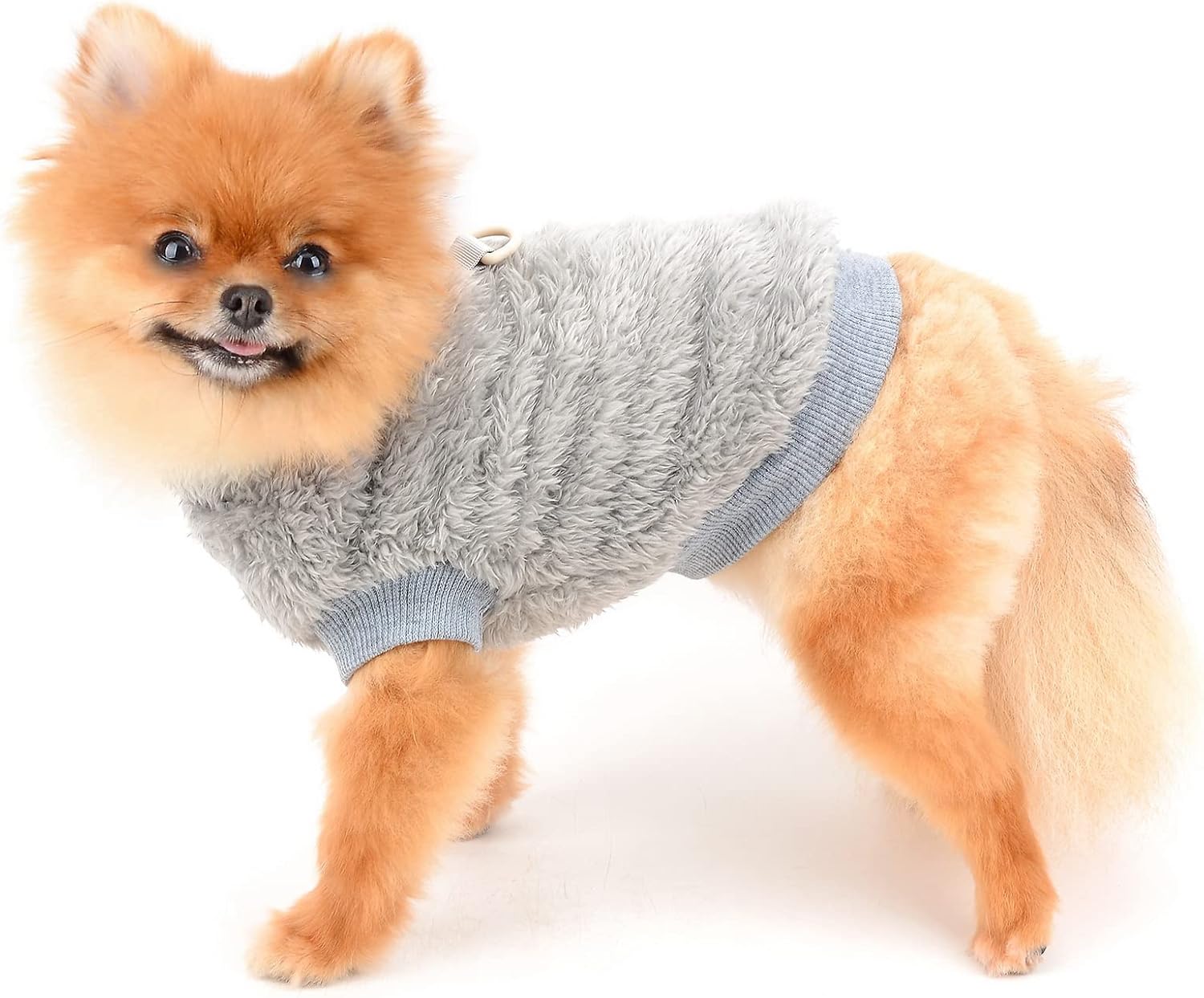 SMALLLEE_LUCKY_STORE Pet Sherpa Fleece Jumper Vest Sweaters Turtleneck Pullover with D-ring Soft Sweatshirt for Small Dogs Cat Puppy Boy Girl Yorkie Chihuahua Warm Fall Winter Clothes,Pink,S
