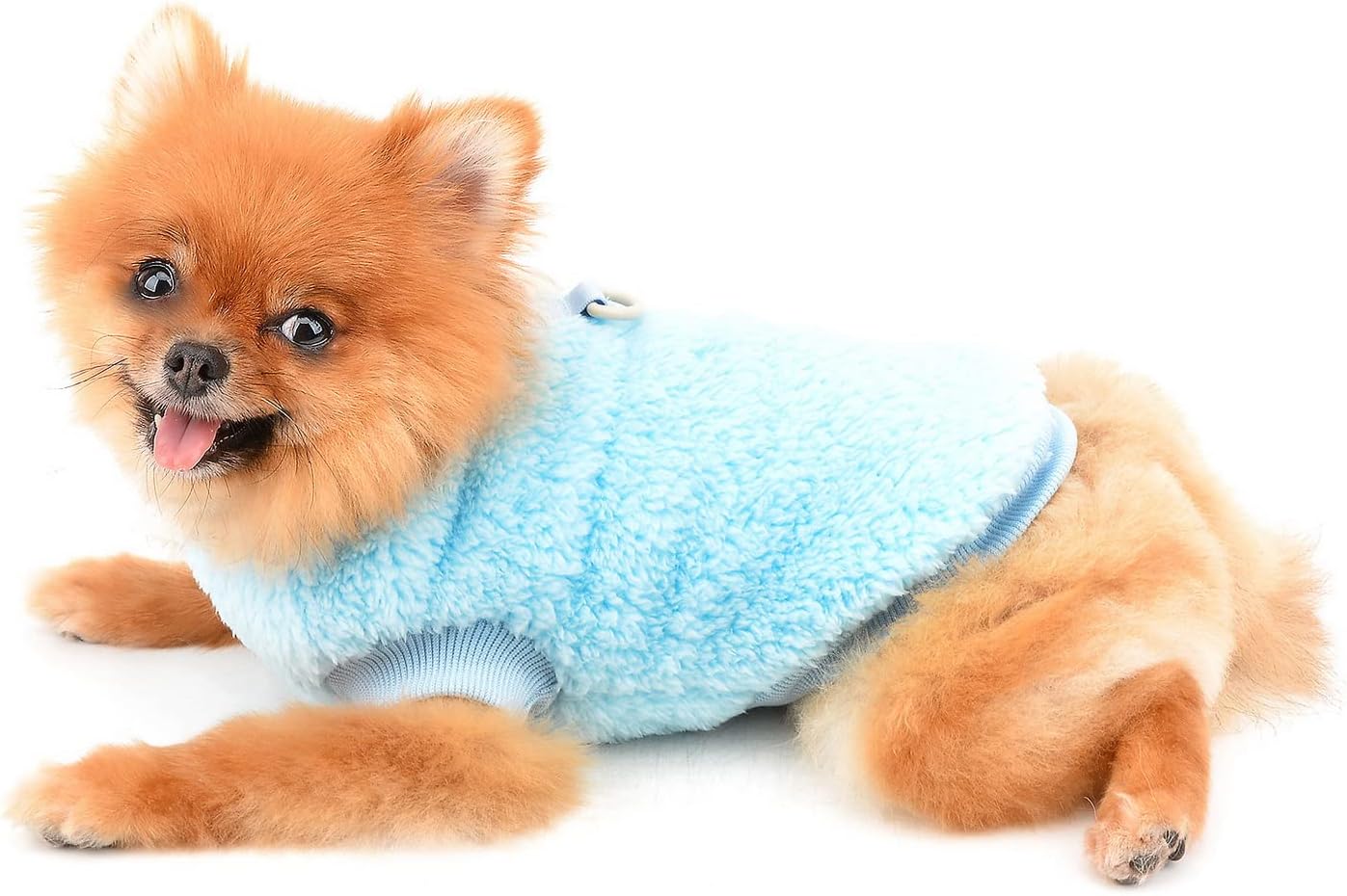 SMALLLEE_LUCKY_STORE Pet Sherpa Fleece Jumper Vest Sweaters Turtleneck Pullover with D-ring Soft Sweatshirt for Small Dogs Cat Puppy Boy Girl Yorkie Chihuahua Warm Fall Winter Clothes,Pink,S