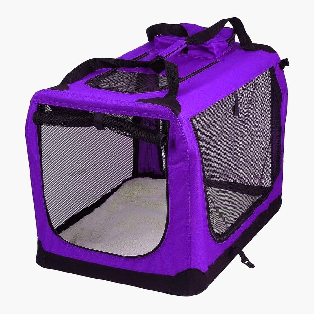 Petbarn Portable Soft Fabric Pet Carrier Folding Dog Cat Puppy Travel Transport Bag (Medium, Grey)