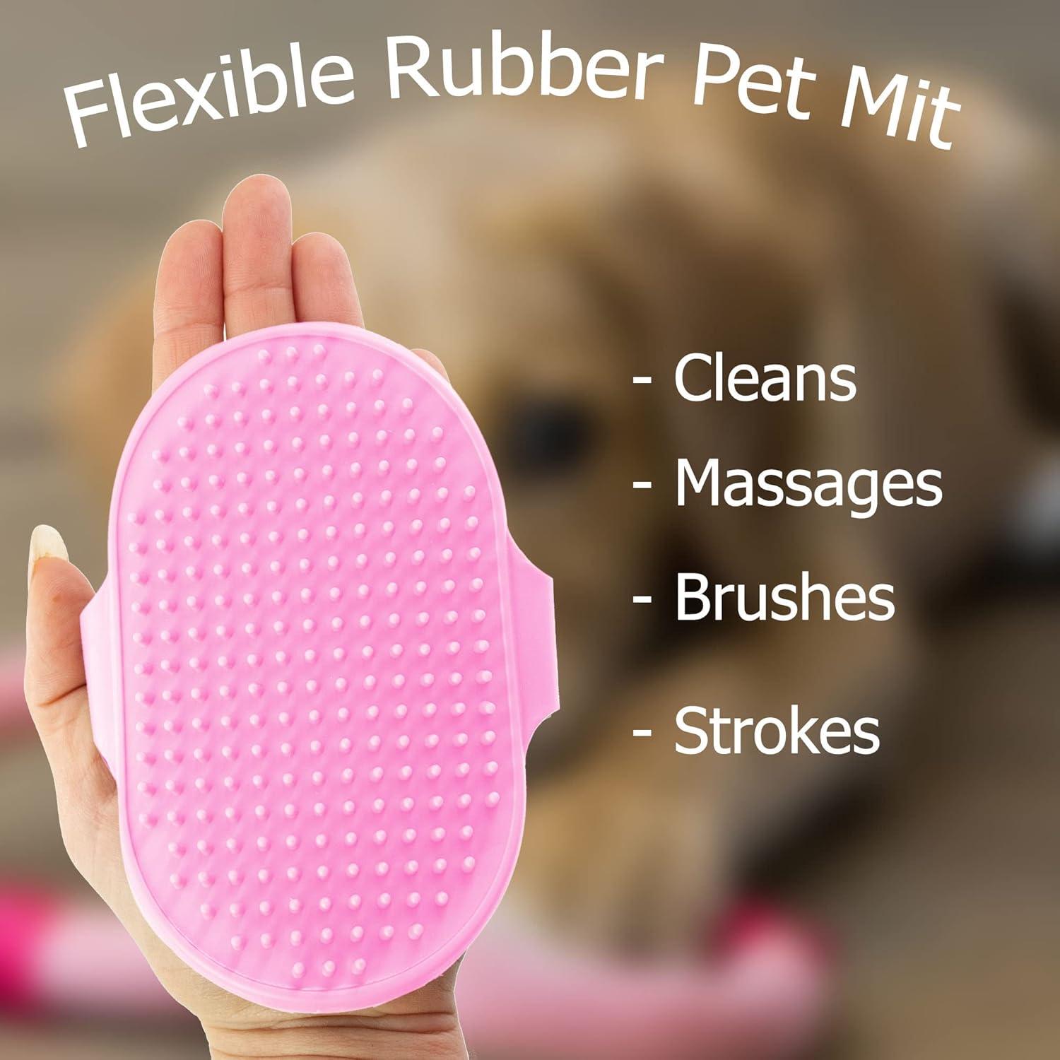 Dog Grooming Rubber Pet Mitt, Flexible Mitt that | ObaPet