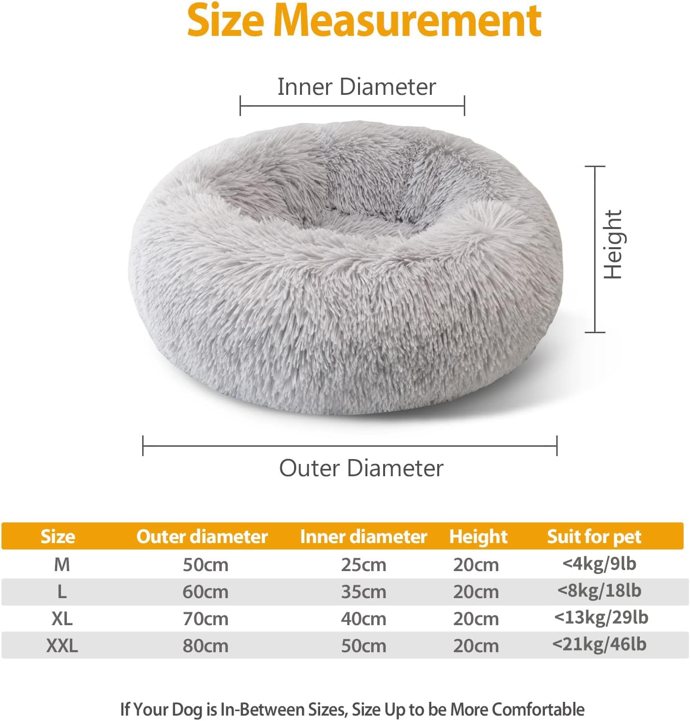 Enjamoy Plush Donut Dog Bed, Calming Round Dog | ObaPet