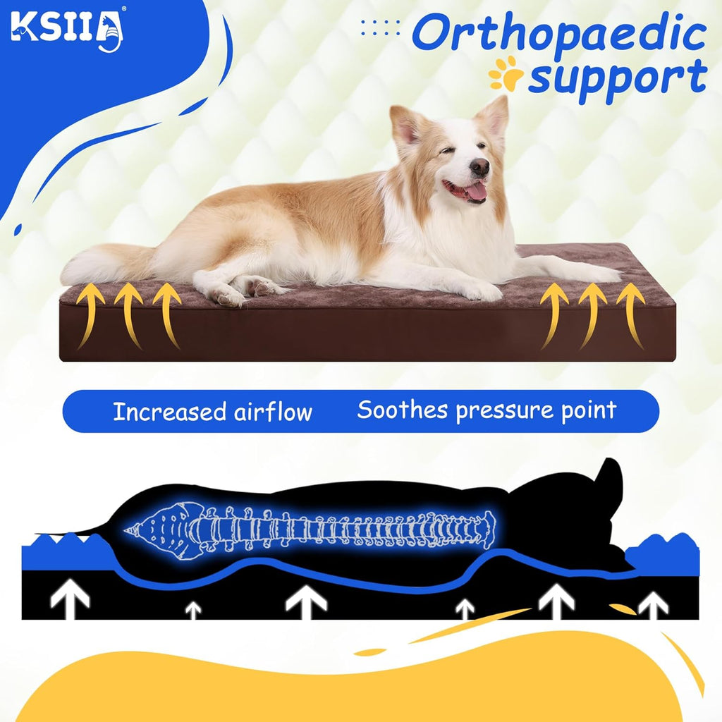 KSIIA Dog Beds Large Washable, Orthopedic Dog | ObaPet