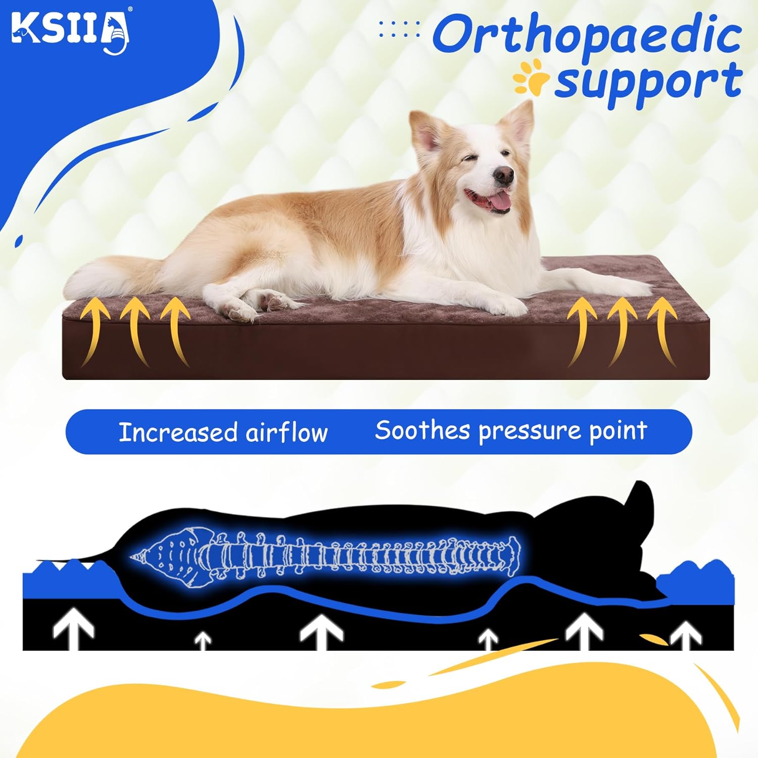 KSIIA Dog Beds Large Washable, Orthopedic Dog | ObaPet