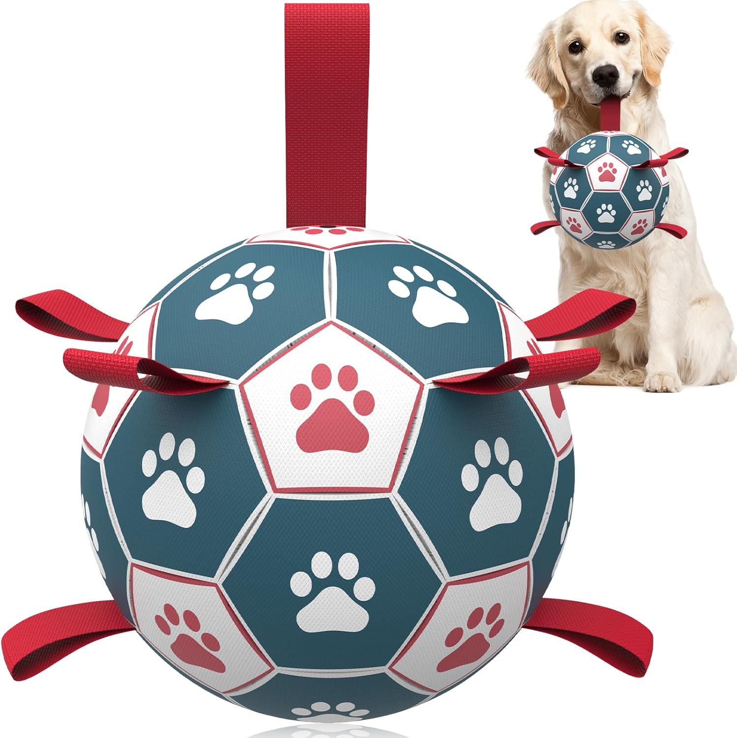 HETOO Interactive Dog Football Toys with Grab Tabs, Durable Dog Water Balls for Small Medium Breed, Indoor & Outdoor