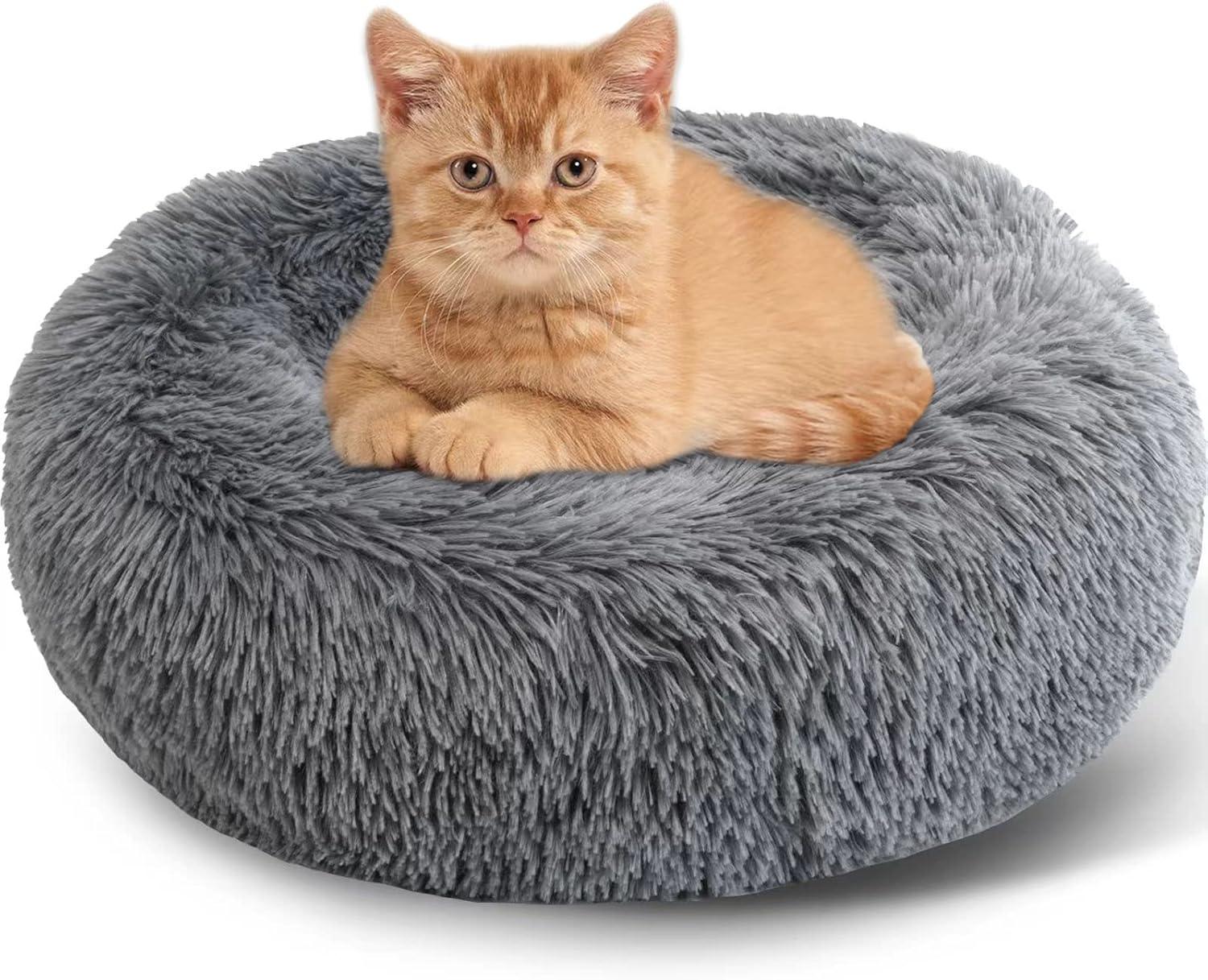 Enjamoy Plush Donut Dog Bed, Calming Round Dog | ObaPet