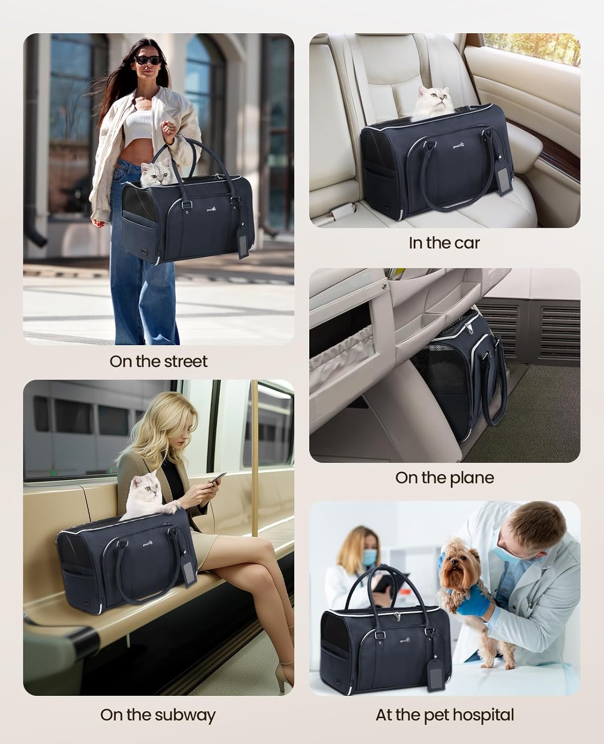 pecute® Cat Carrier, Elegant PU Material Cat | ObaPet