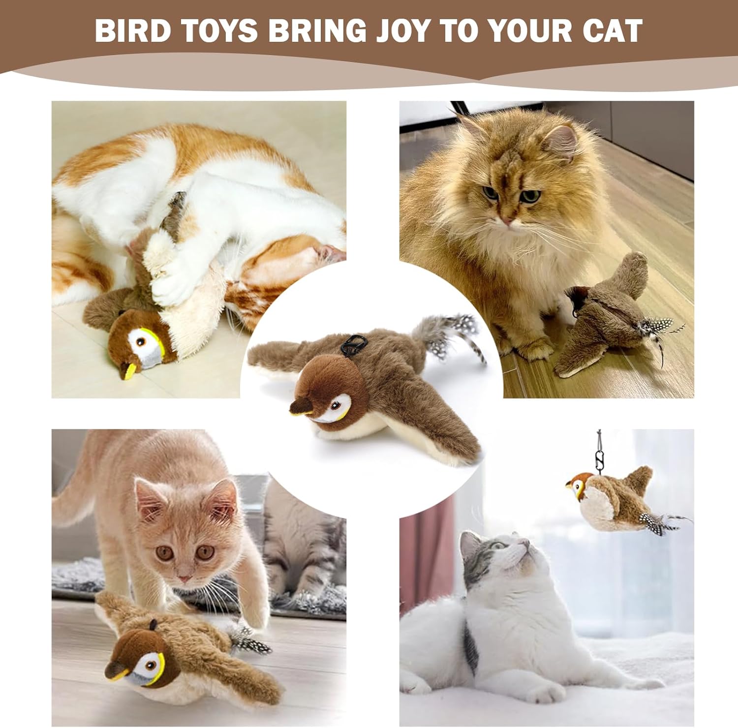 Nepfaivy Cat Toys Flapping Bird | ObaPet