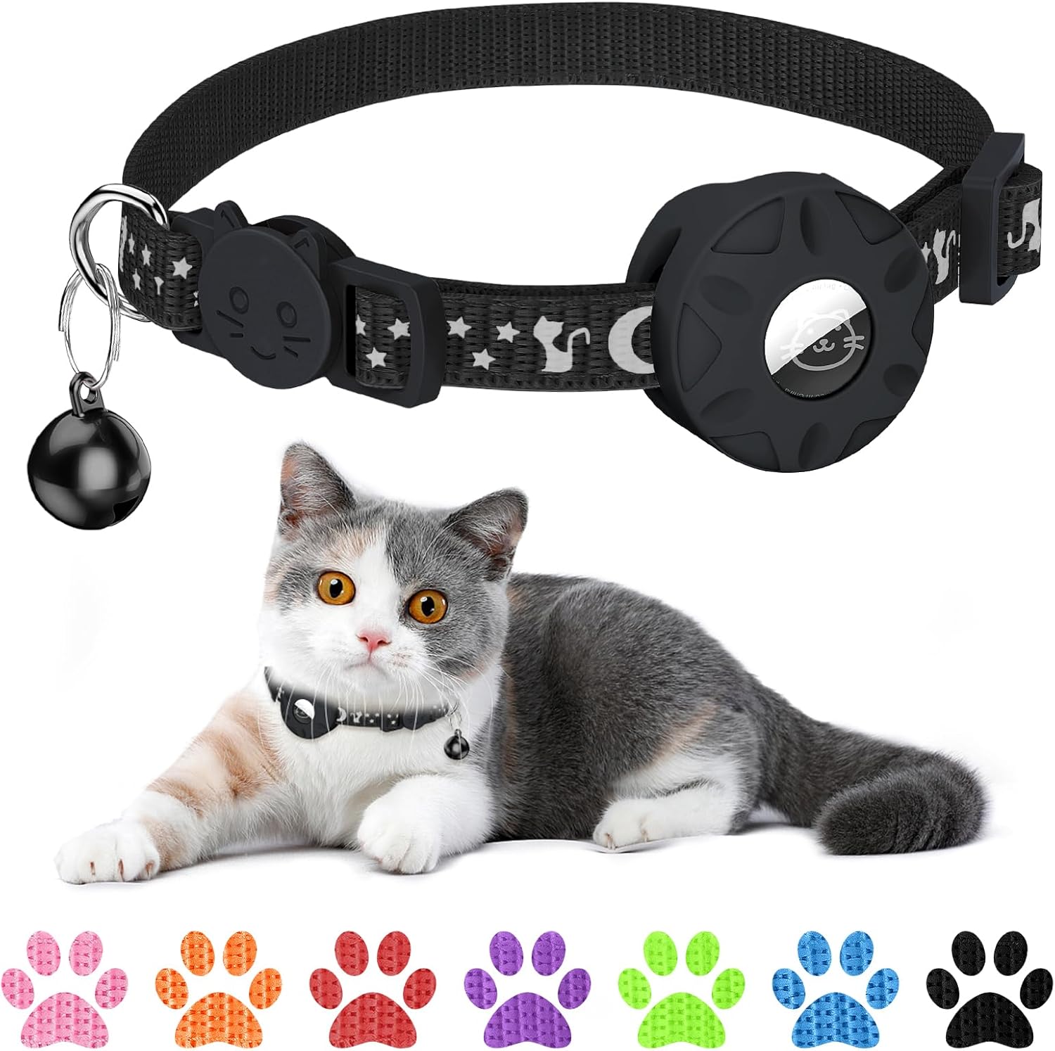 Simket Airtag Cat Collar, Refective Collar for | ObaPet