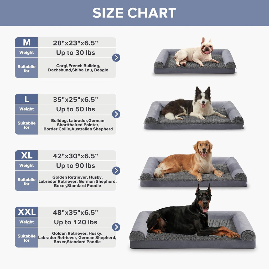 FURTIME Large Dog Bed(89 x 64cm), Orthopedic | ObaPet