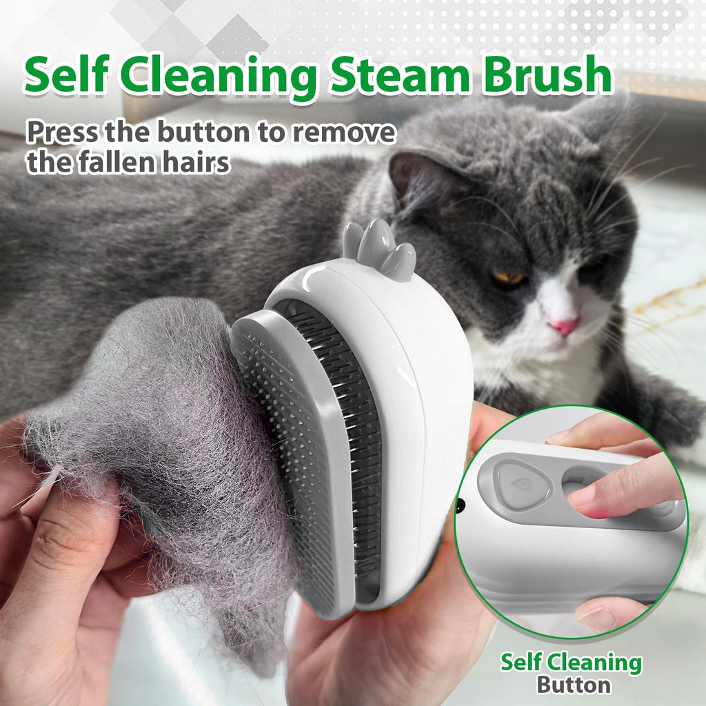 Cat Steam Brush with Release Button, | ObaPet