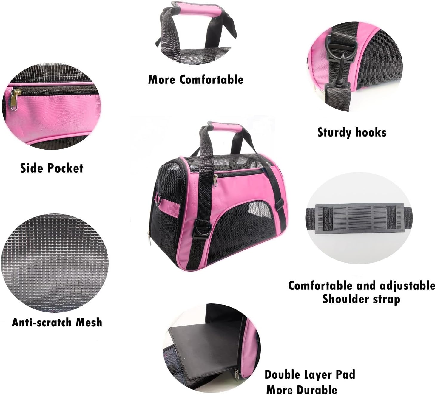 ZvoanSem Pet Carrier Bag,Small Cat Carrier Kitten Puppy little Dog Carrier for Travel Airline Approved Small Animal (Small, Blue)