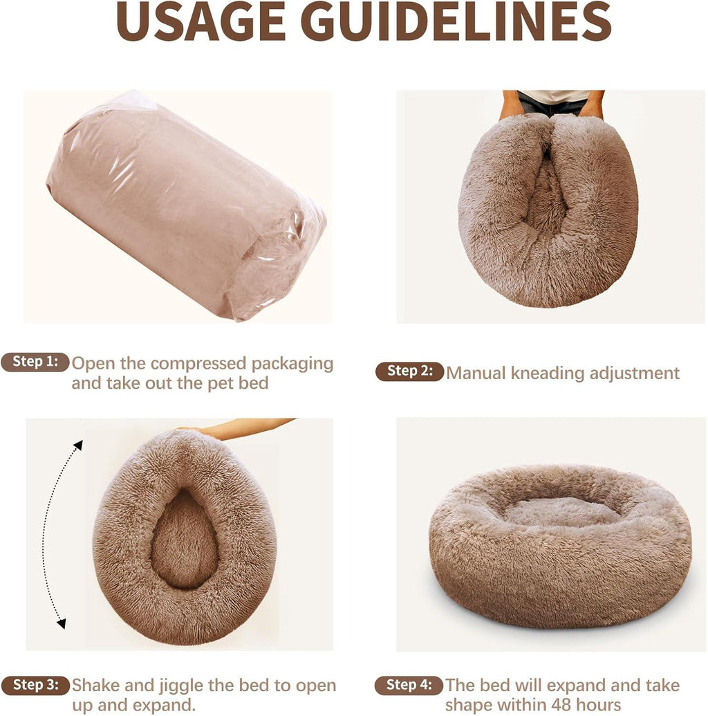YOJOGEE Calming Donut Puppy Bed for Medium Small | ObaPet
