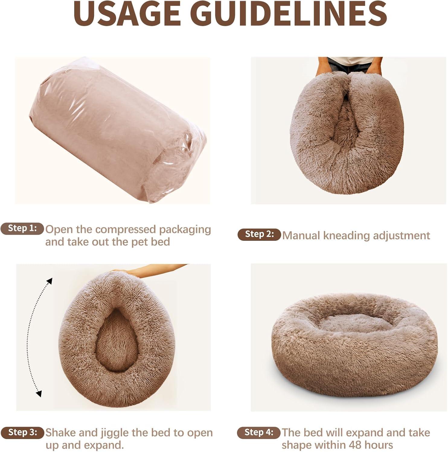 YOJOGEE Calming Donut Puppy Bed for Medium Small | ObaPet
